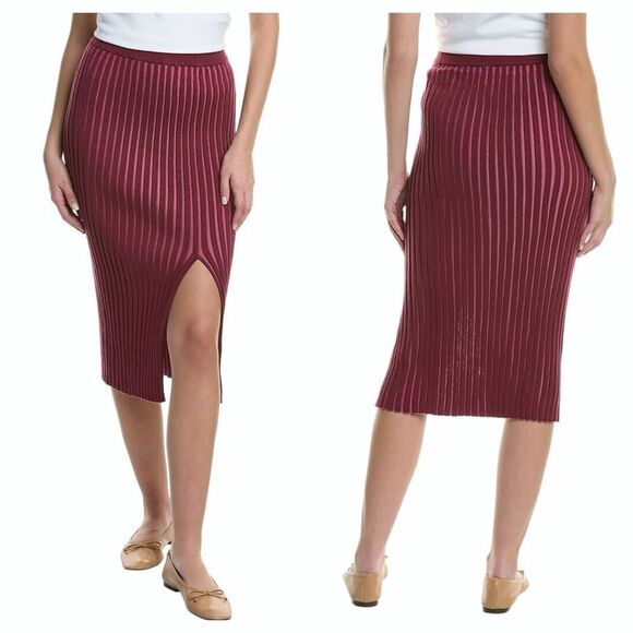 NAADAM Plaited Cashmere Blend Pleated Knit Midi Skirt L - Picture 1 of 10